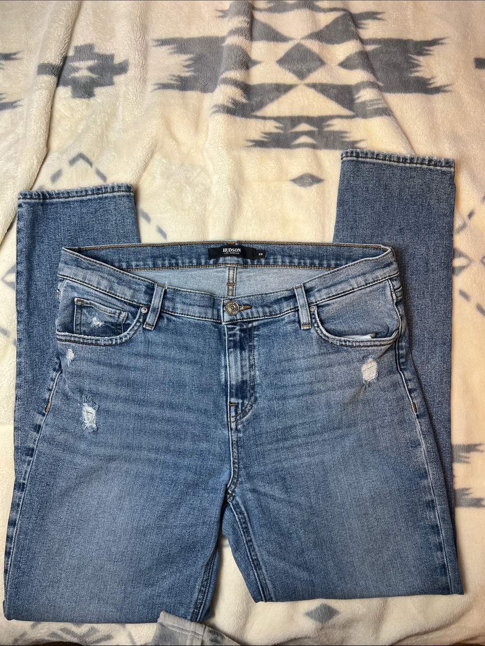 HUDSON Distressed Skinny Jeans